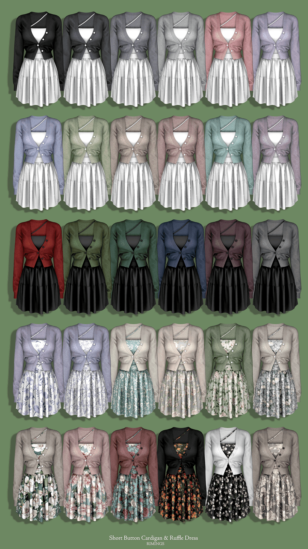 Галерея мода Платье с кардиганом ShortCardigan & Ruffle Dress #1